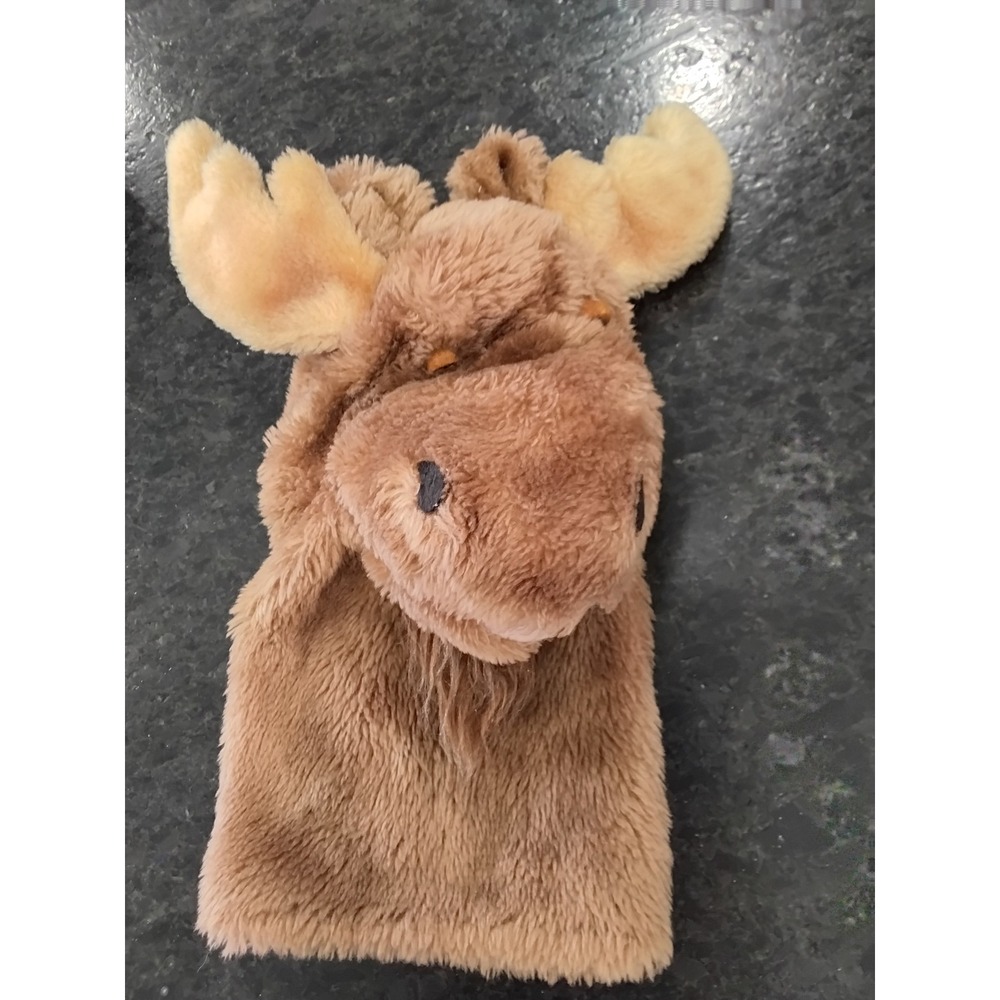 Vintage 1980 R Dakin Moose Hand Puppet Plush Brown‎ Tan Antlers Toy 118